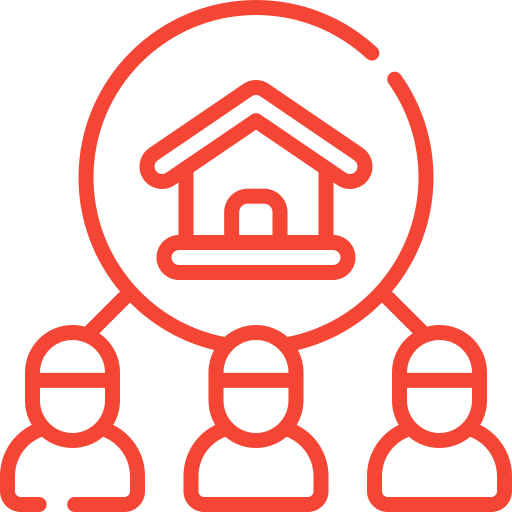 Home consultation icon representing initial meeting and project discussion