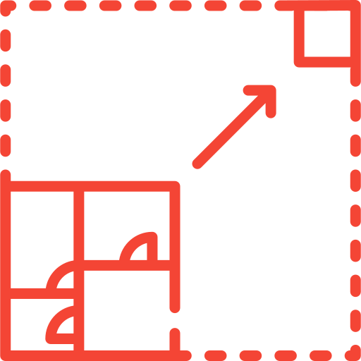 Home expansion icon representing room additions and increased living space